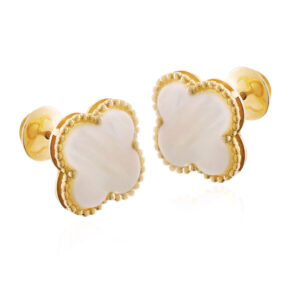 Brincos Trevo Ouro 18K (750)  Madrepérola