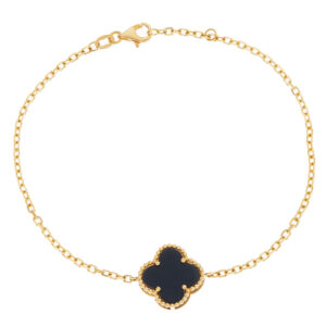Pulseira Um Trevo Ouro 18K (750)  Ônix