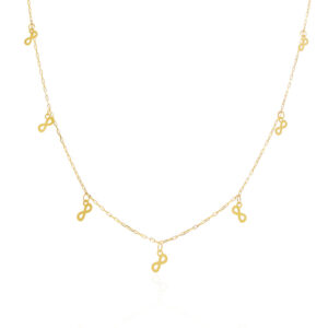 Colar Choker Símbolo Infinito Ouro 18k (750)