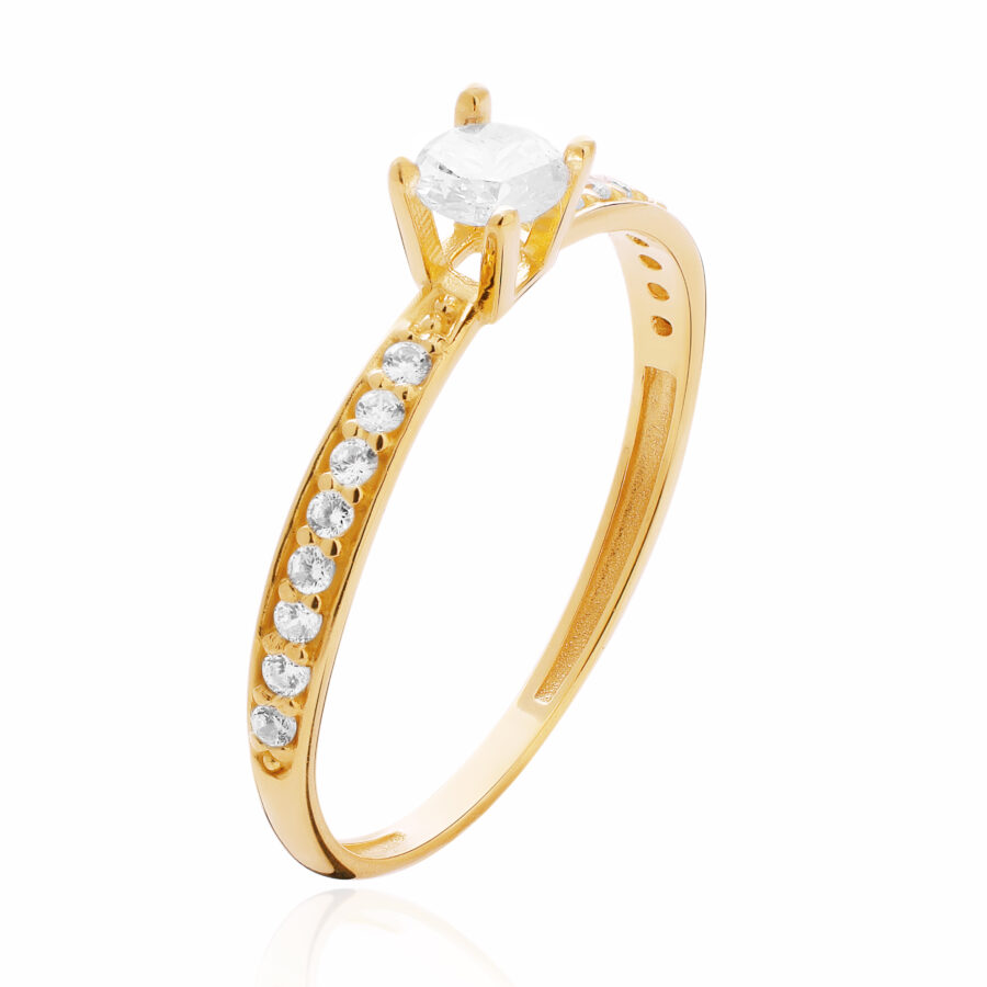 Anel Solitario Shine Ouro Amarelo 18K (750)
