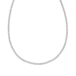 Colar Riviera Em Ouro Branco 18K (750)