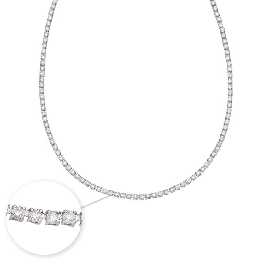 Colar Riviera Em Ouro Branco 18K (750) - Imagem 2