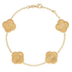 Pulseira Quatro Trevos Maciços Em Ouro 18K (750)