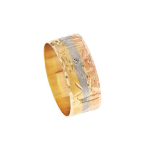 Anel Escrava Ouro Amarelo, Rosé E Branco 18K (750)