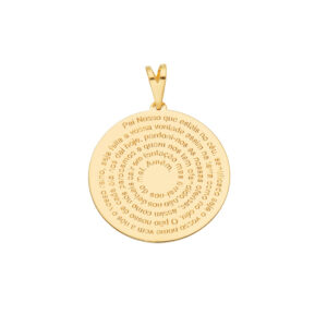 Pingente Medalha Oração Pai Nosso Ouro 18K (750)