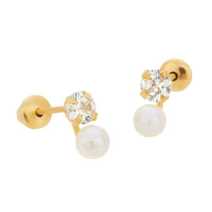Brinco Infantil Petit Pérola Ouro 18K 750