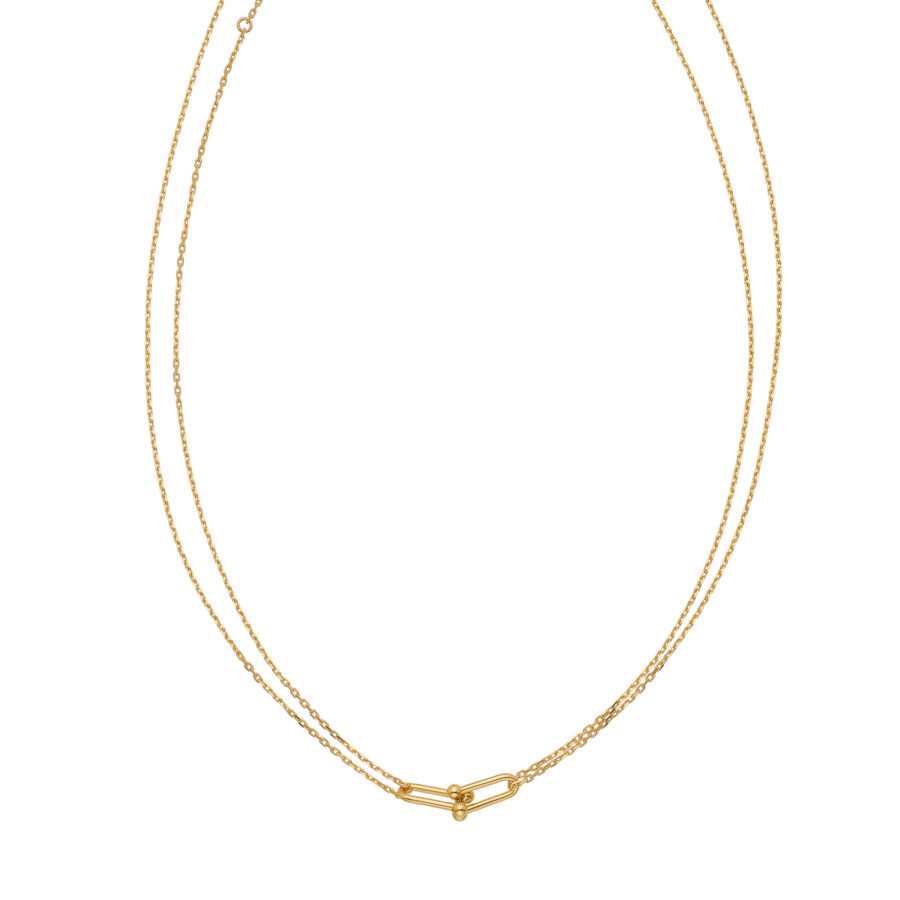 Corrente Colar Cadeado Elos Ouro 18K (750) - Imagem 2