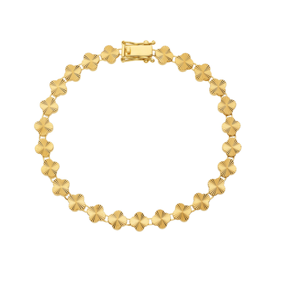 Pulseira Trevos Maciços Ouro 18K (750)