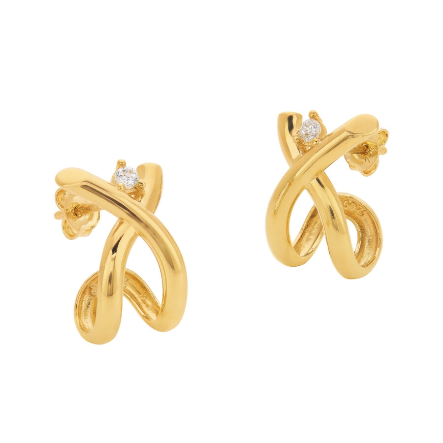 Brincos Ear Cuff X Ouro 18K (750)