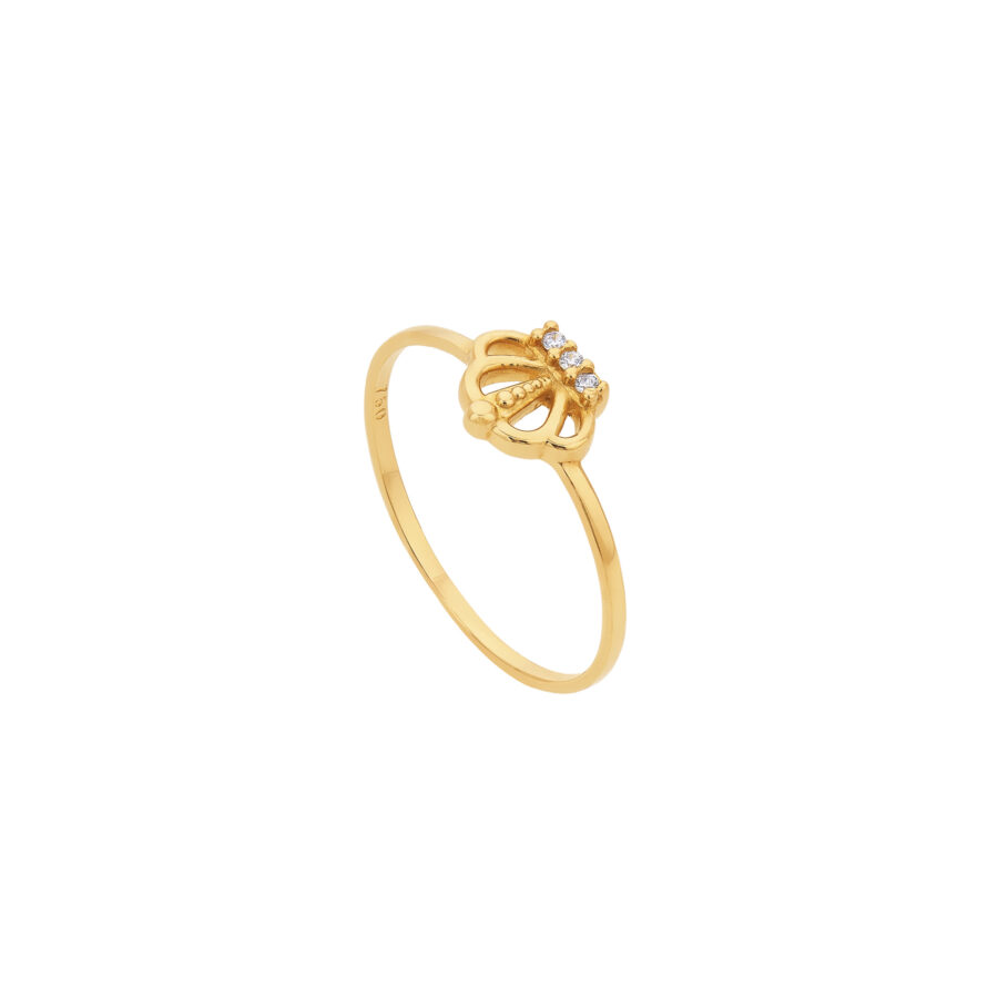 Anel Infantil Coroa Ouro 18K (750) - Imagem 2