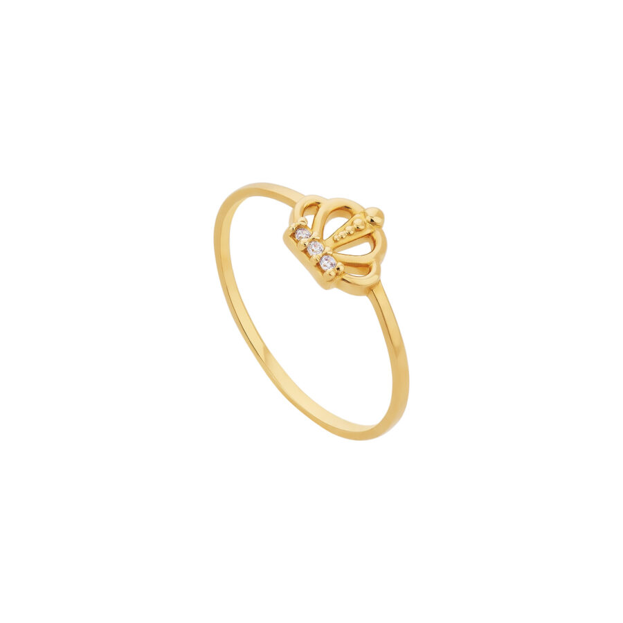 Anel Infantil Coroa Ouro 18K (750)