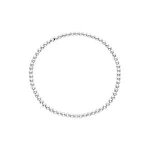 Pulseira Elástica Bolinhas Ouro Branco 18K (750)
