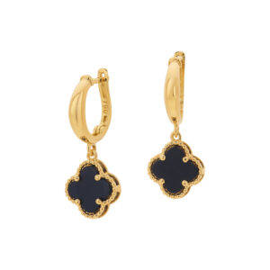 Brincos Argola com Trevo Ouro 18K (750)