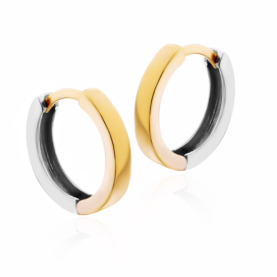 Brincos Argola Ouro Amarelo E Branco 18K (750)