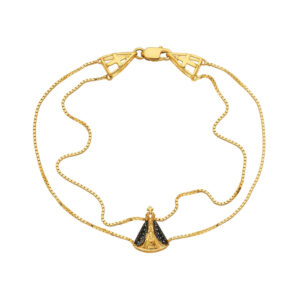 Pulseira Nossa Senhora Aparecida Dupla Ouro 18K (750)