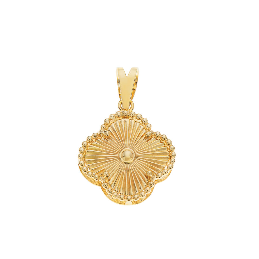 Pingente Trevo Maciço Ouro 18K