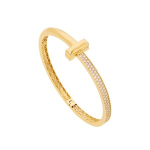 Bracelete T Cravejado Ouro 18K (750)