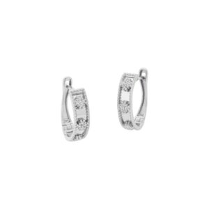 Brincos Argola com Trevos Ouro Branco 18K