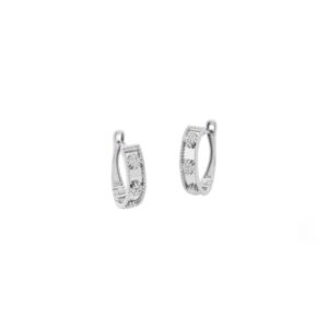 Brincos Argola com Trevos Ouro Branco 18K