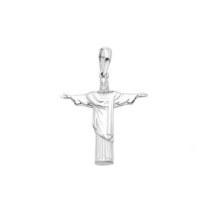 Pingente Cristo Redentor Ouro Branco 18K 20 mm