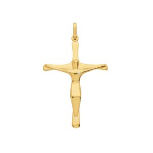 Pingente Crucifixo Minimalista Ouro 18K Brilhante