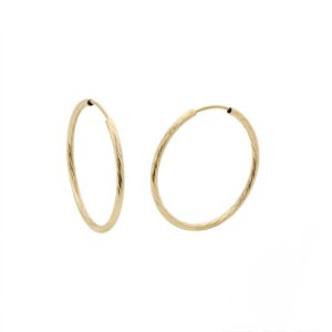 Brincos Argola Texturizada Ouro 18K