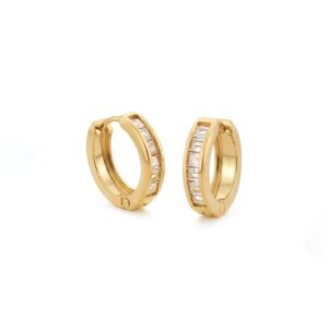 Brincos Argola Cravejada Ouro 18K
