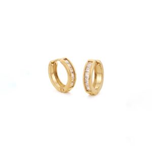 Brincos Argola Cravejada Ouro 18k