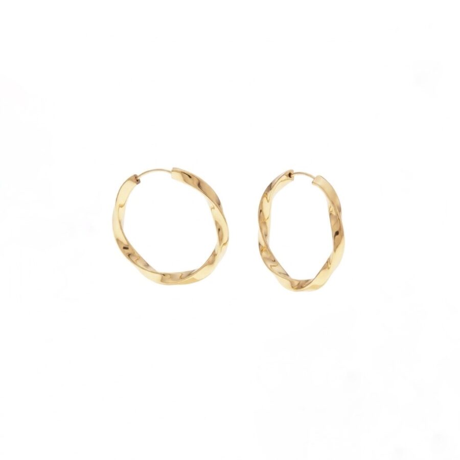 Brincos Argola Torcida Ouro 18K