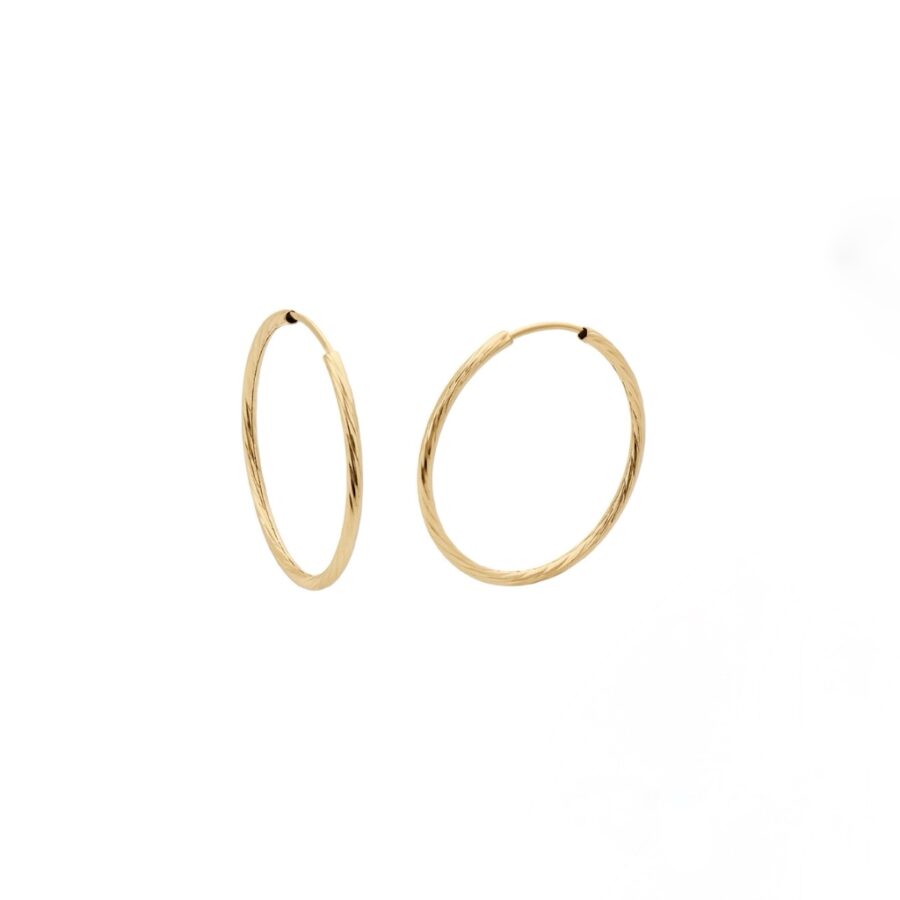 Brincos Argola Texturizada Ouro 18K
