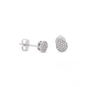 Brincos Chuveiro Ouro Branco 18K  6 mm
