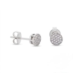 Brincos Chuveiro Ouro Branco 18K  8 mm