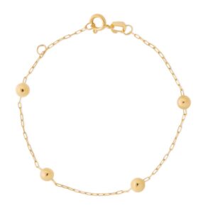 Pulseira Infantil Bolinhas Ouro 18K