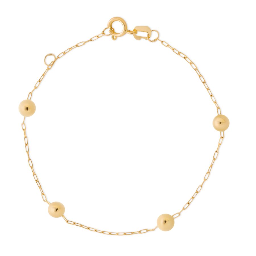 Pulseira Infantil Bolinhas Ouro 18K