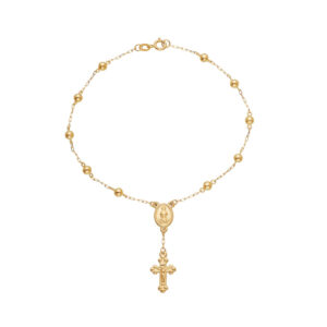 Pulseira Terço Nossa Senhora das Graças Ouro 18K 3 mm