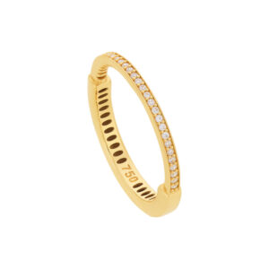 Anel Cadeado Cravejado Ouro 18K