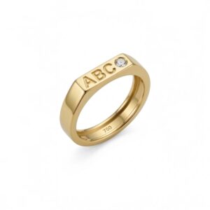 Anel Formatura Infantil ABC Ouro 18K Pedra